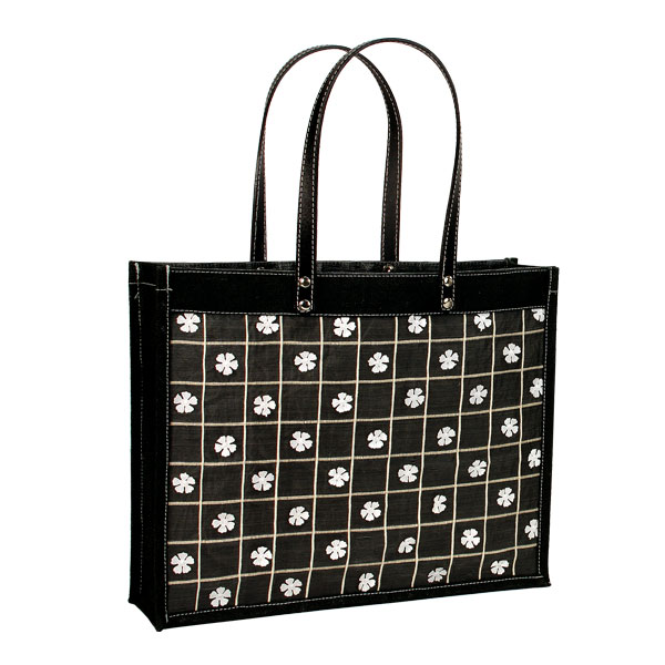 fancy jute embroidered shopping bag